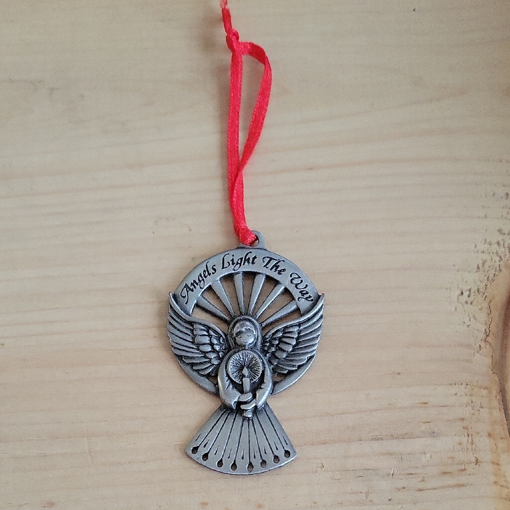Pewter Angels Light The Way Ornament